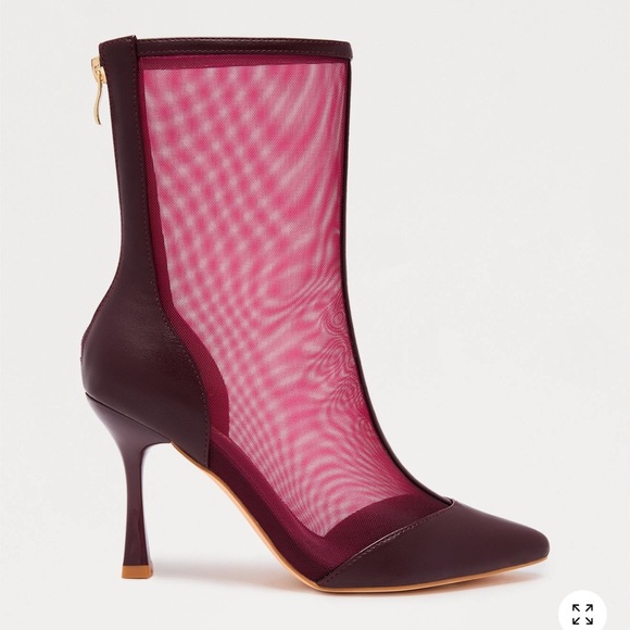 Fashion Nova Burgundy Mesh Heels - Picture 3 of 4